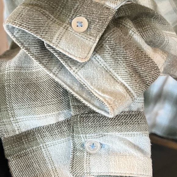 Da-sh Green/Blue Flannel-Style Plaid Shirt — Women’s L - Picture 4 of 5